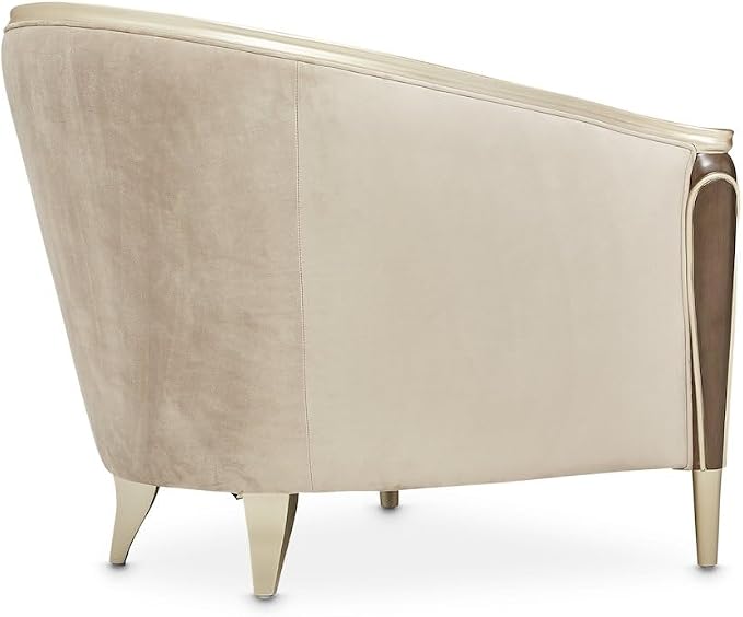 Michael Amini Villa Cherie Brown Side Chair Porcini Velvet Upholstery Solid & - Image 6