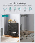 SONGMICS Dresser for Bedroom, Tall Dresser with 8 Fabric Drawers - Image 4