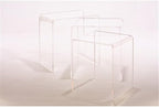 Pemberly Row Clear Acrylic Nesting Tables, Lucite Material, Waterfall Edge - Image 3