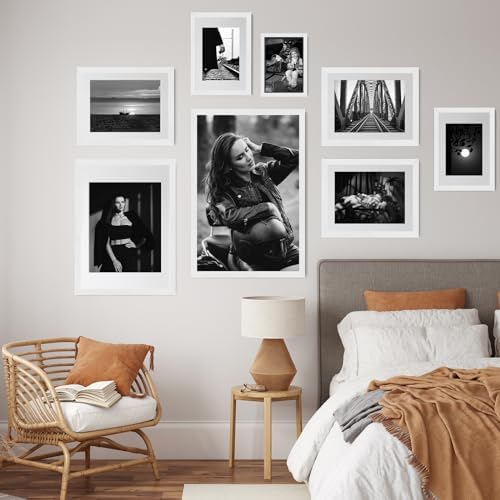 puthiac 16x24 Solid Oak Wood Picture Frames, White, 3 Pack - Image 6