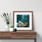 Hongkee 20x20 Frame Set of 4, 20 x 20 Rustic Brown Wood Style(Mat 16x16) - Image 2