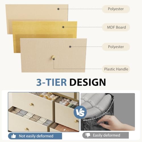 DUMOS 9 Drawer Dresser for Bedroom, Storage Organizer Chest of Drawers - Image 5