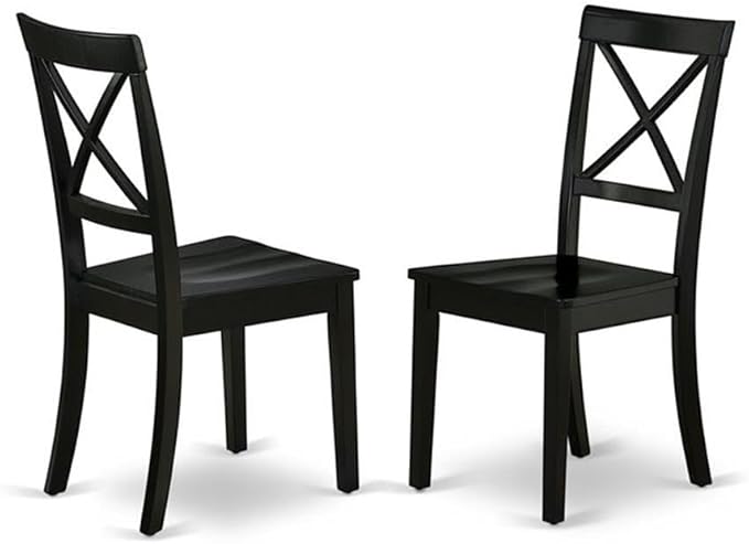 East West Furniture DLBO3-BLK-W 3 Piece Dining Table Set - Image 4
