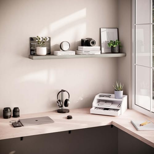 Ballucci Floating Shelf, 48" Wood Wall Shelf with Invisible Brackets for Bathroom, Living Room, Bedroom, Kitchen, Nursery, 8" Deep, Rustic Gray - Image 4