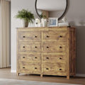 BORNOON Tall 8-Drawer Dresser, Modern Wooden Storage Chest of Drawers, Dresser TV Stand, Wood Drawer Organizer with Metal Handles for Bedroom, Living Room, Hallway by BORNOON