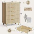 Modern Dresser and Nightstand Sets 3-Piece, 2 Nightstands 5-Drawer Dresser - Image 7