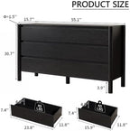HOUROM Black Dresser for Bedroom,51" Wide 7 Drawer Mid Century Modern Chest - Image 2