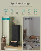 SONGMICS Dresser for Bedroom, Tall Dresser with 5 Fabric Drawers - Image 4