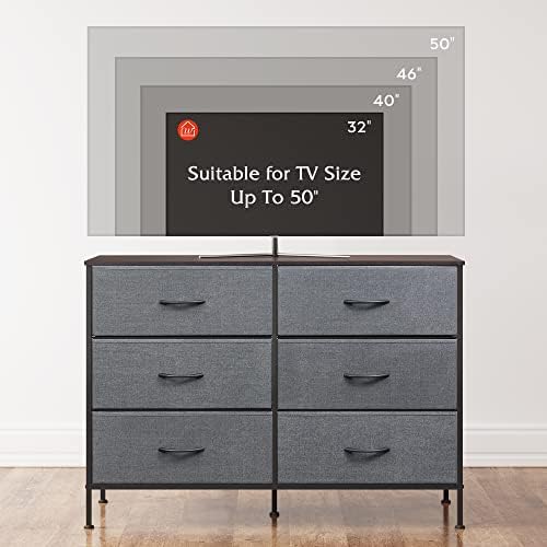 WLIVE Dresser for Bedroom with 6 Fabric Drawers, Dark Grey - Image 6