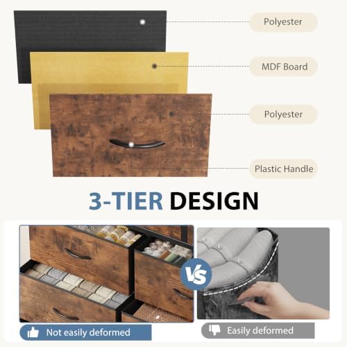 DUMOS Dresser for Bedroom, Storage Organizer with 9 Drawers - Image 5