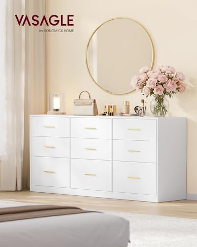 VASAGLE 9-Drawer Dresser, Chest of Drawers, 63.1 x 15.8 x 30.7 Inches - Image 2