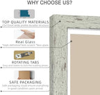 Hongkee 11x14 Picture Frame Set of 4, Made of Real Glass and Sage Green Wooden Frame, Display 8x10 Pictures with Mat or 11 x 14 Posters without Mat for Wall Mounting, Gallery Photo Frames - Image 6