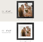puthiac 4x4 Solid Oak Wood Picture Frames, Black, 3 Pack - Image 4