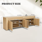 YITAHOME 70 Inch TV Stand with Storage Doors for up to 80" TVs, Natural Oak - Image 2
