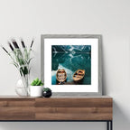 Hongkee 16x16 Frame Set of 4, 16 x 16 Grey Wood Style(Mat 12x12) - Image 2