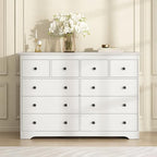 White Dresser for Bedroom, 10 Drawer Dresser with Large Drawers, 55 Inch Wide Wood Chest for Living Room, Hallway - Image 5