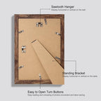 Hongkee 8x12 Picture Frame Set of 4, Made of Glass and Rustic Brown Wooden Frame - Display 6x8 Picture with Mat or 8 x 12 Poster Without Mat, 8 by 12 Photo for Wall or Tabletop - Image 3