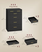 VASAGLE 6-Drawer Dresser, Chest of Drawers, 23.7 x 15.8 x 34.8 Inches - Image 2