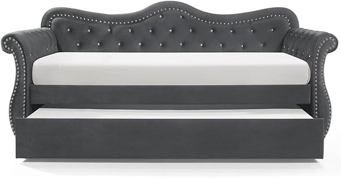 Modern Luxury Upholstery Crystal Tufted Trundle by MatrixFurnitureGroup