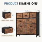 DUMOS Dresser for Bedroom, Storage Organizer with 9 Drawers - Image 3