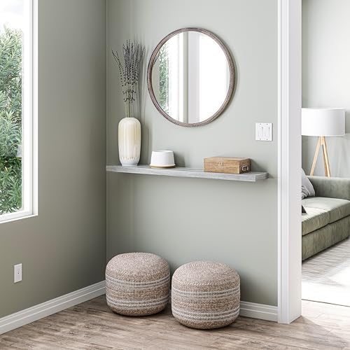 Ballucci Floating Shelves for Wall, 48" Wood Wall Shelf Set of 2, with Invisible Brackets for Bathroom, Living Room, Bedroom, Kitchen, Nursery, 8" Deep, Rustic Gray - Image 4