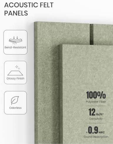 Fluxynara 36" x 24" Large Felt Bulletin Board, Sage - Image 5