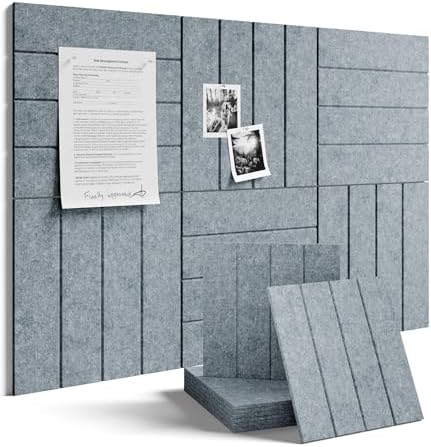 Fluxynara 36" x 24" Large Felt Bulletin Board, Blue Gray by FLUXYNARA