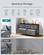SONGMICS Dresser for Bedroom, Wide Dresser with 5 Fabric Drawers - Image 4