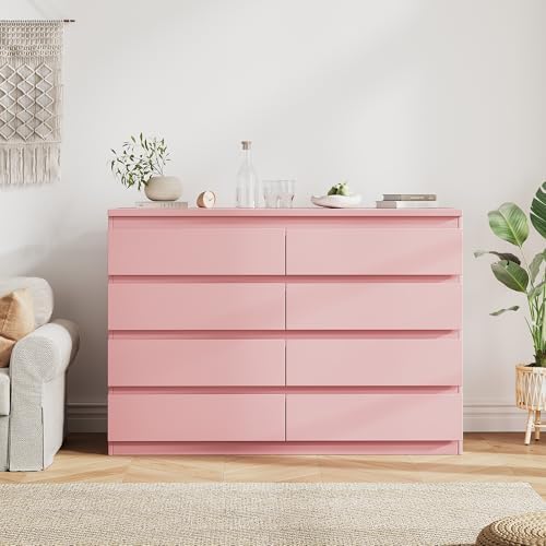 MapleGrace Modern 8 Drawer Dresser, Pink - Image 3