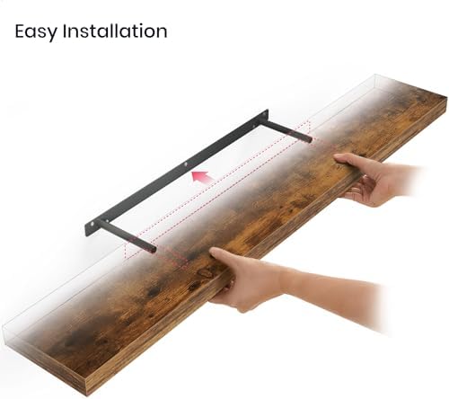 Ballucci Floating Shelves for Wall, 48" Wood Wall Shelf Set of 2, with Invisible Brackets for Bathroom, Living Room, Bedroom, Kitchen, Nursery, 8" Deep, Rustic Brown - Image 5