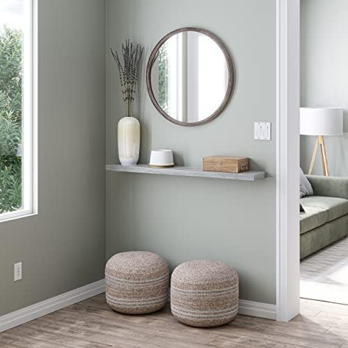 Ballucci Floating Shelf, 48" Wood Wall Shelf with Invisible Brackets for Bathroom, Living Room, Bedroom, Kitchen, Nursery, 8" Deep, Rustic Gray - Image 2