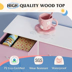 WLIVE Pink Fabric Dresser for Bedroom, 6 Drawer Dressers, Chest of Drawers - Image 7