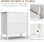 RoyalCraft Large 3 Drawer Dresser Set of 2, Fluted Wood Chest of Drawers with Storage, Modern Painted 30 inch Wide Nightstand for Bedroom Living Room Entryway, White - Image 6