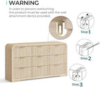 LINSY HOME 9-Drawer Fluted Dresser for Bedroom, Light Oak, Mid Century - Image 7