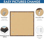 Hongkee 20x20 Frame Set of 4, 20 x 20 Rustic Brown Wood Style(Mat 16x16) - Image 5