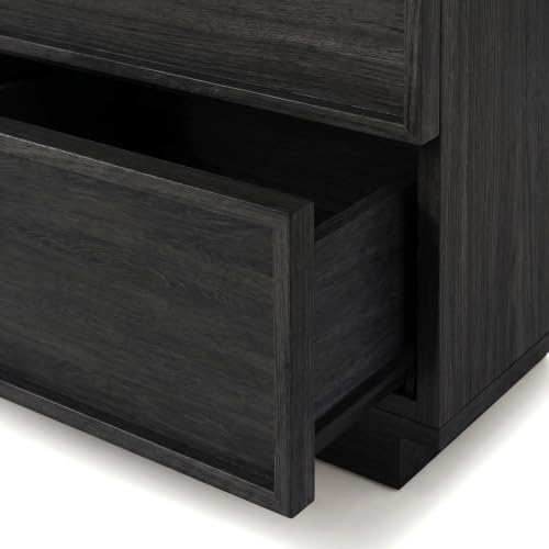 9 Drawer Dresser for Bedroom, 59.1" Wide Double Chest of Drawers with Storage, Wood Dresser TV Stand, Modern Closet Store Organizer for Living Room, Hallway, Nursery, Black - Image 6