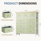 DUMOS 9 Drawer Dresser for Bedroom, Storage Organizer Chest of Drawers - Image 3