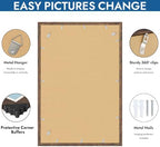 Hongkee 20x30 Frame Set of 4, 20 x 30 Rustic Brown Wood Style(Mat 16x24) - Image 5