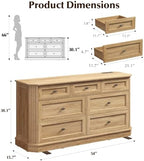7 Drawers Dresser for Bedroom, 54" Wide Chest of Drawers w/Charging Station - Image 2