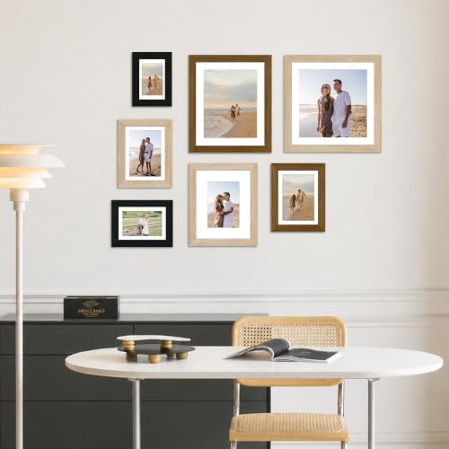10x12 Poster Frame, Natural Oak Wood Frame with 8x10 Mat, 3 Pack - Image 2