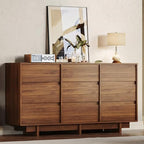 HOUROM Walnut Dresser for Bedroom, 59in Modern 9 Drawer Chest of Drawers by HOUROMDresserforBedroom