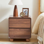 AVZEAR Modern 2 Drawer Dresser, 2 Drawer Nightstand Small Wooden Dresser Chest of Drawers, Handle Free & Curved Profile Design Sofa End Table for Living Room, Nursery, Walnut by AVZEAR