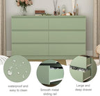 Green Dresser for Bedroom, Modern Large 6 Drawer Dresser with Deep Drawer,Wide Storage Chest of Drawers,TV Stand for Living Room - Image 4