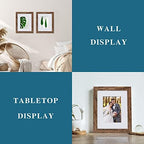 Hongkee 8x10 Picture Frame Set of 4, Made of Real Glass and Rustic Brown Wooden Frame, 8 by 10 Photo for Wall or Tabletop - Display Picture 5x7 with Mat or 8x10 Without Mat - Image 4