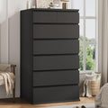 Black Tall 7 Drawer Dresser for Bedroom, Modern Wood Closet Dressers & Chests of Drawers with Jewelry Storage, 23.6" L*15.8" W*47.5" H in Large Vertical Dresser for Bedroom, Living Room, Nursery by JOCOEVOL