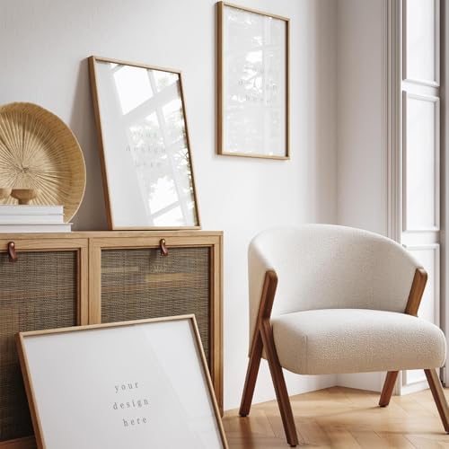 puthiac 24x36 Solid Oak Wood Picture Frames, Natural Oak, 3 Pack - Image 6