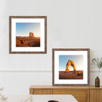 Hongkee 16x16 Frame Set of 4, 16 x 16 Rustic Brown Wood Style(Mat 12x12) - Image 6