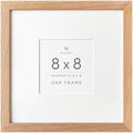 8x8 Picture Frame, Solid Oak Wood 8x8 photo Frame with Mat to 4x4 by TumblerHome