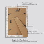Hongkee 8x12 Picture Frame Set of 4, Made of Glass and Distressed White Wooden Frame - Display 6x8 Picture with Mat or 8 x 12 Poster Without Mat, 8 by 12 Photo for Wall or Tabletop - Image 3