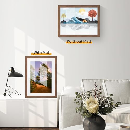 puthiac 13x19 Solid Oak Wood Picture Frame, Walnut, 1 Pack - Image 5